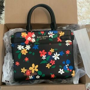 Kate Spade Staci Sailing Floral Medium Satchel Purse Crossbody